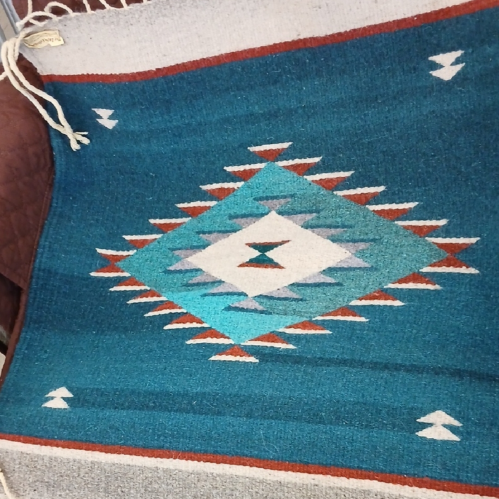 Southwestern Teal and Orange Tapestry